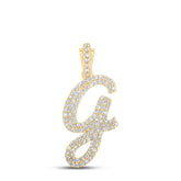 1/2CTW-DIA NK INITIAL "G" PENDANT